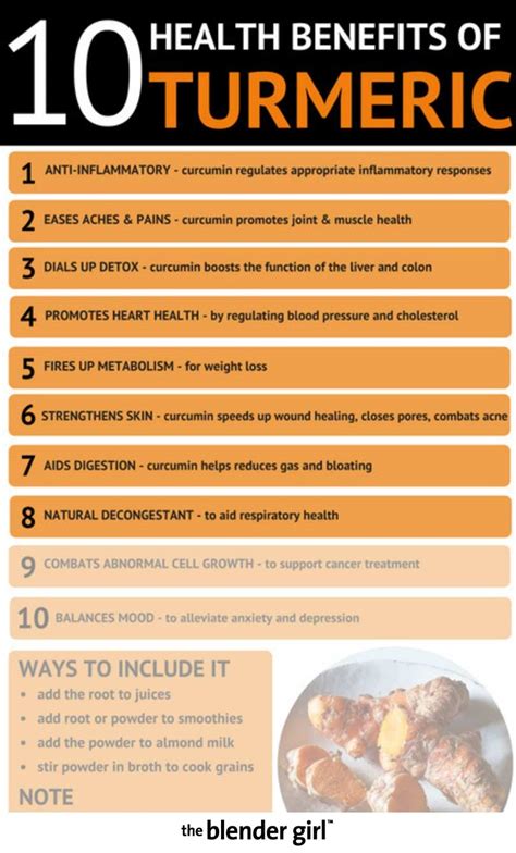 Health Benefits Of Turmeric - Free Infographic Guide - The Blender Girl