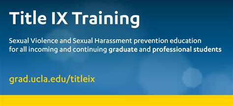 Title IX Compliance Training for Graduate Students | UCLA Graduate Programs