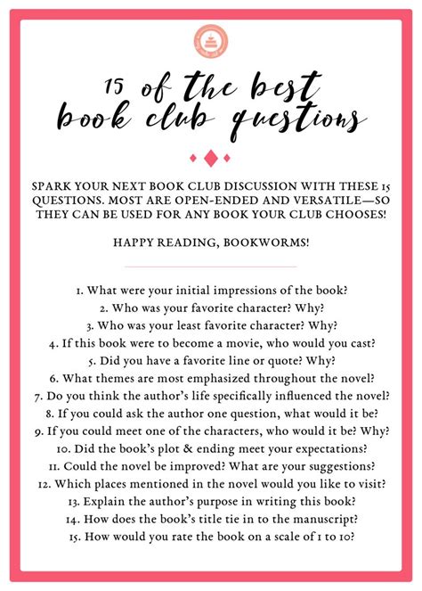 15 of the best book club questions – Artofit