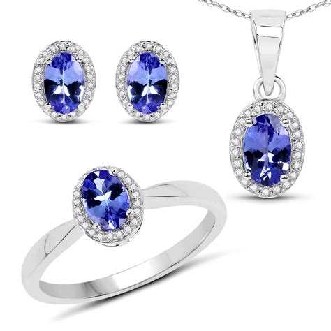 Quintessence Jewelry | Buy 2.02 Carat Genuine Tanzanite and White ...