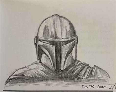 Easy Drawing of The Mandalorian | Simple Mandalorian Sketch