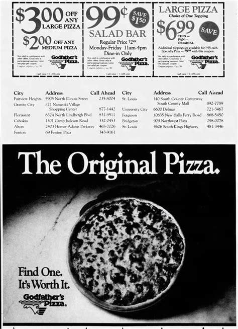 Godfather’s Pizza (1986) : r/80sfastfood