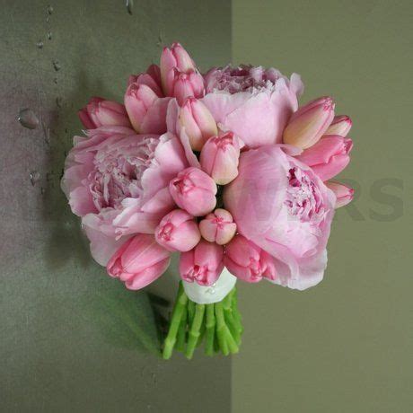 Pink Peony and Tulip Wedding Bouquet - W Flowers Ottawa | Peony bouquet ...