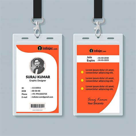 Free Creative Identity Card Design Template Psd - Indiater inside Media ...