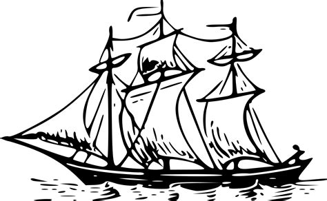 Ship Clipart Sailboat Clip Art Black And White - Clip Art Library