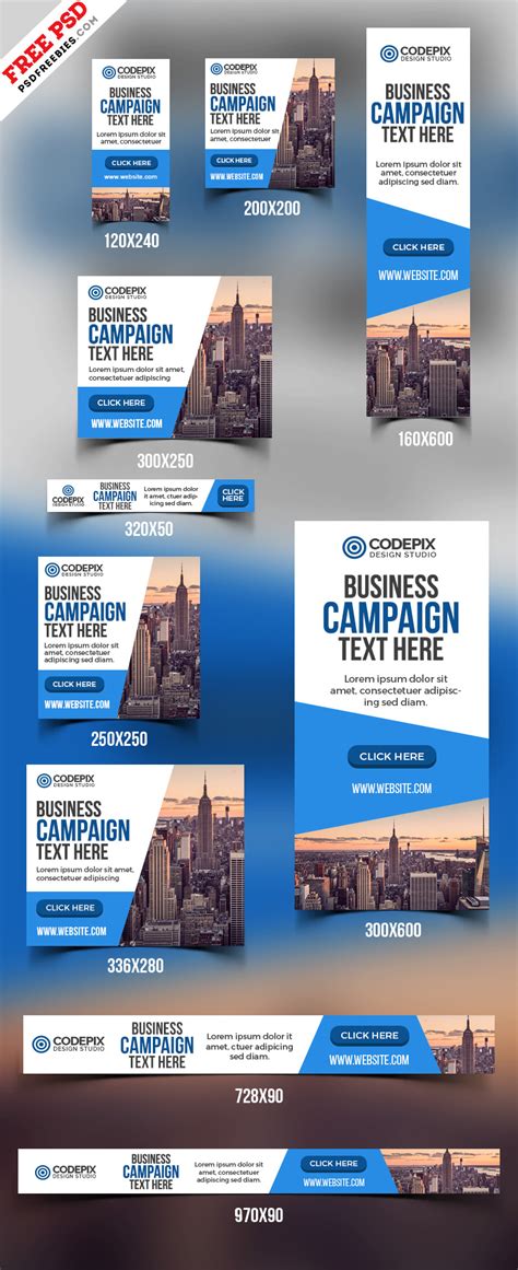 Multipurpose Business Web Banner Ads PSD | PSDFreebies.com