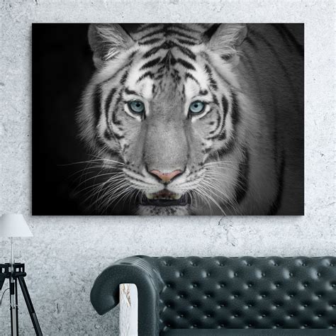 White Tiger Extra Large Canvas Wall Art Animal Art Print | Etsy