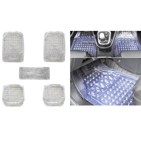 Clear 5 Pcs Seater Rubber 5 Seater Car Floor Mats - Santa Ecommerce