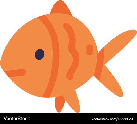 Cute orange small tropical fish cartoon Royalty Free Vector