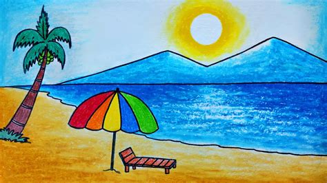 Summer Beach Drawing