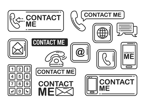 Contact Me Icons Vector 166552 Vector Art at Vecteezy