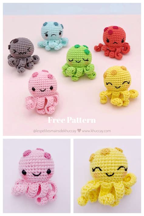 8 mini octopus amigurumi free crochet pattern – Artofit