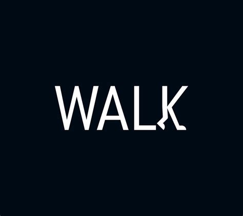 WALK Typography design logo. Move legs letter. Modern creative motion ...