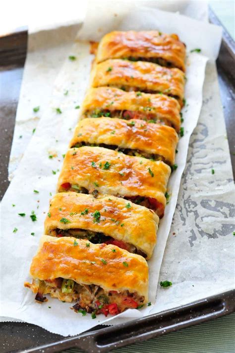 Puff pastry strudel with vegetables and cheese - Everyday Delicious