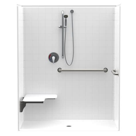 Aquatic Accessible Smooth Tile AcrlyX 60 in. x 34 in. x 74.9 in. 1 ...