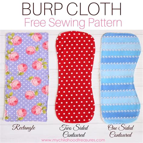 Burp Cloth Pattern - Free Printable Pattern for 3 Styles | TREASURIE