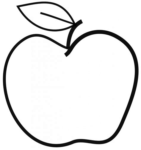 apple clip art black white - WikiClipArt