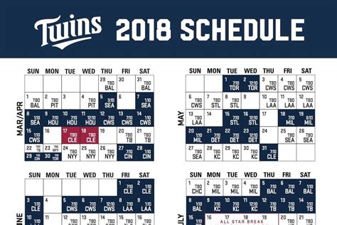 Minnesota Twins Printable Schedule