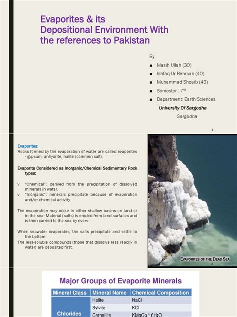 Evaporites Formation and Its Depositional Environmentwith Reference To ...