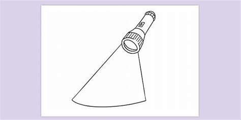 Flashlight With a Beam Of Light Colouring Sheet | Colouring Sheets