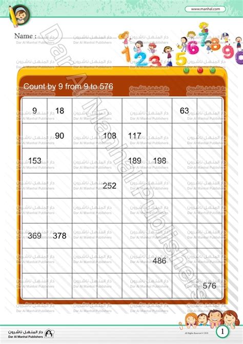 Counting by 9-3 | Math WorkSheets