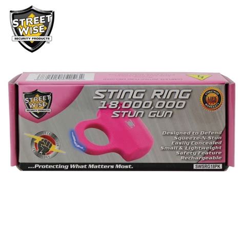 Streetwise Sting Ring Stun Gun in Pink - Best Taser for Women | DOSD