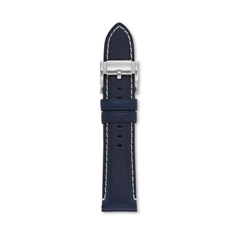 Leather 22mm Watch Strap - Blue | Blue leather watch, Leather watch ...