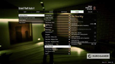 GTA 5 story missions list, gold medal checklist | Eurogamer.net