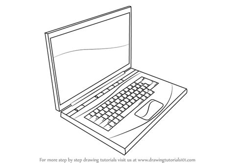 Learn How to Draw a Laptop (Computers) Step by Step : Drawing Tutorials