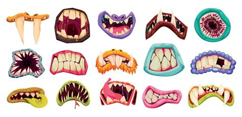 Monster Teeth Mouth Set 5881755 Vector Art at Vecteezy