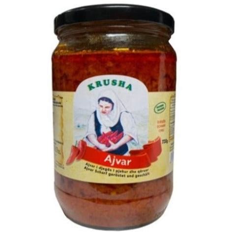 Krusha Homemade Ajvar Hot Roasted Pepper Spread (Kosovo) 720GR ...