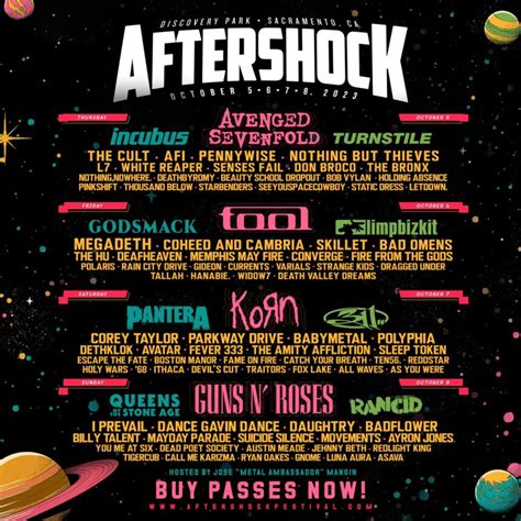 Aftershock Festival 2023 Lineup: Avenged Sevenfold, Tool, Korn, Guns N ...