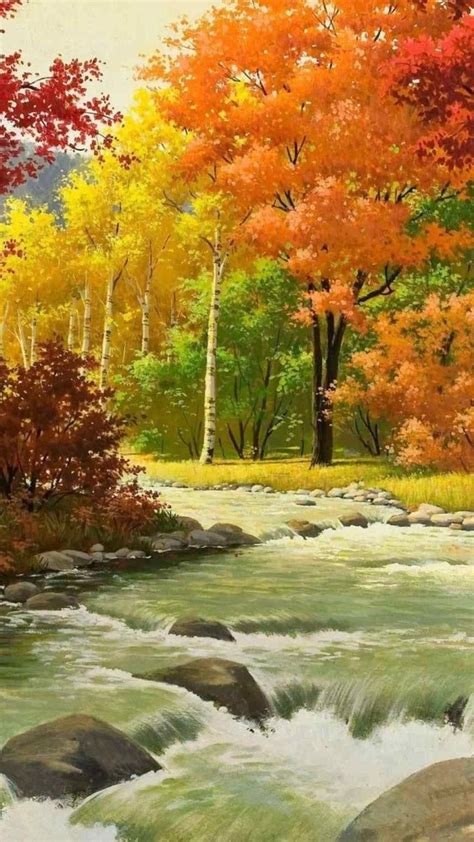 fall landscape acrylic paintings easy ... | Autumn landscape, Landscape ...