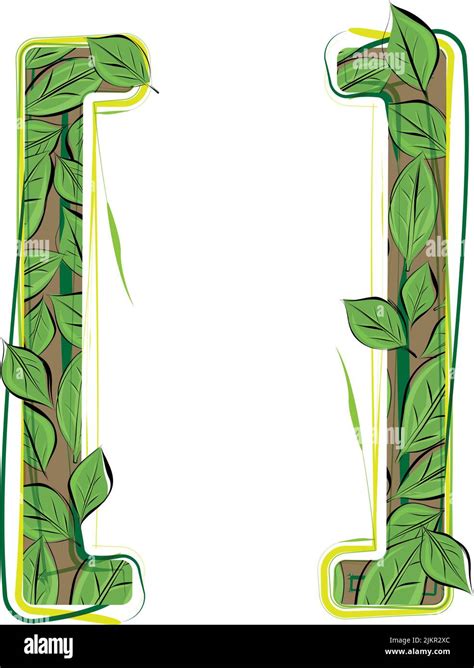 Green leaf parenthesis symbol sketch drawing vector Illustration Stock ...