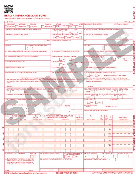 Health Insurance Claim Form printable pdf download