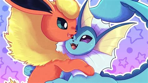 Flareon x Vaporeon Closeup | Pokemon eeveelutions, Pokemon eevee, All ...