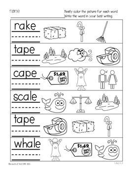 Phonics Printables- Long Vowel a_e Freebie! | Phonics printables, Vowel ...