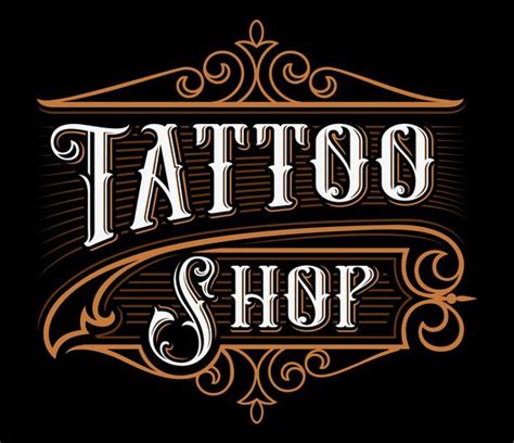 Vintage lettering of tattoo shop 539190 Vector Art at Vecteezy