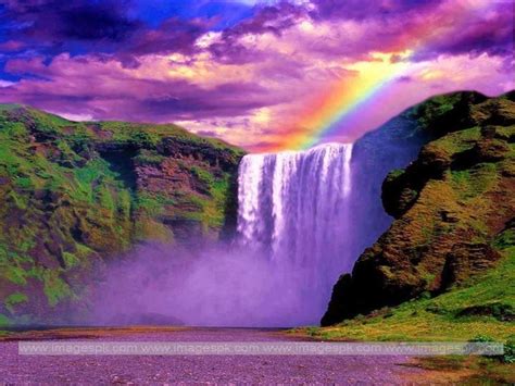 Desktop Wallpapers Waterfalls with Rainbow - WallpaperSafari