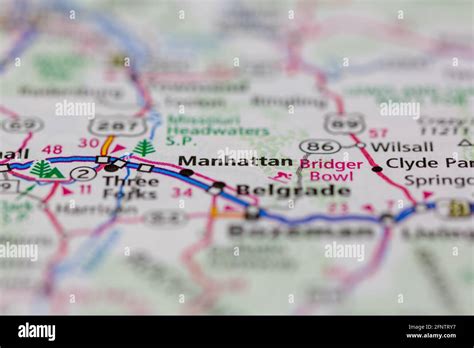 Manhattan montana map hi-res stock photography and images - Alamy