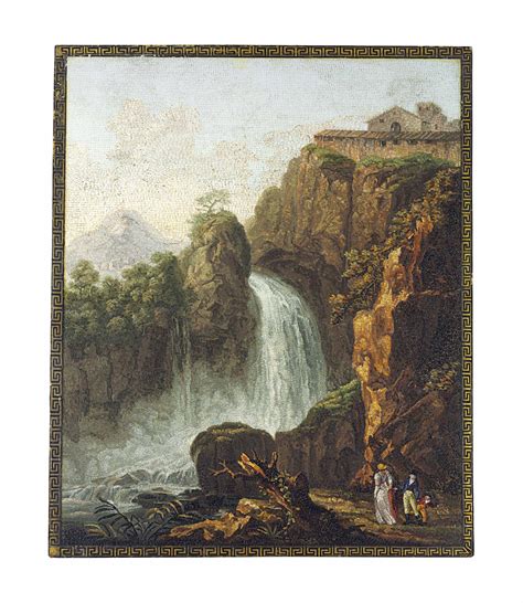 A MICROMOSAIC PANEL DEPICTING A WATERFALL , ROMAN, FIRST QUARTER 19TH ...