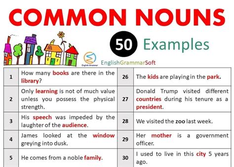 50 examples of common noun – Libracha