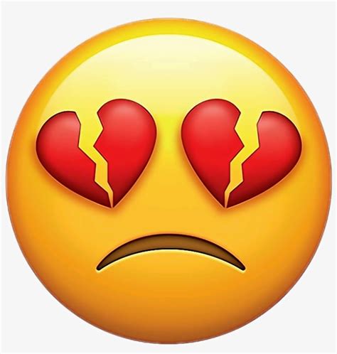 Emoji Sticker - Broken Heart Eyes Emoji PNG Image | Transparent PNG ...