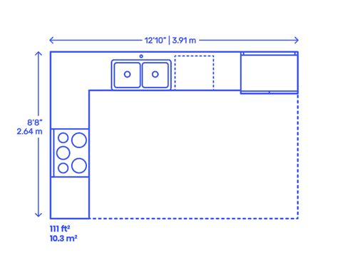 L-Shape Kitchen Dimensions & Drawings | Dimensions.Guide