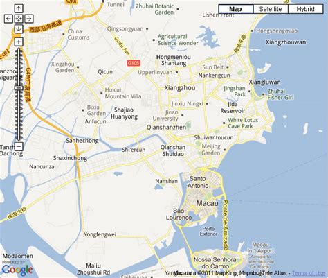 City map of Zhuhai, street map, Zhuhai guide, Zhuhai roads map