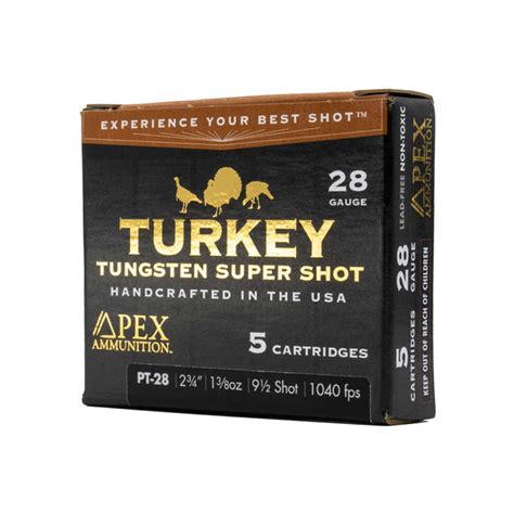 Apex TSS Turkey Shotgun Shells 28 Gauge 2¾" 1 3/8 oz. 9.5 Shot Box of 5 ...