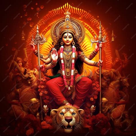 Premium AI Image | Navratri goddess durga maa puja image AI generated art