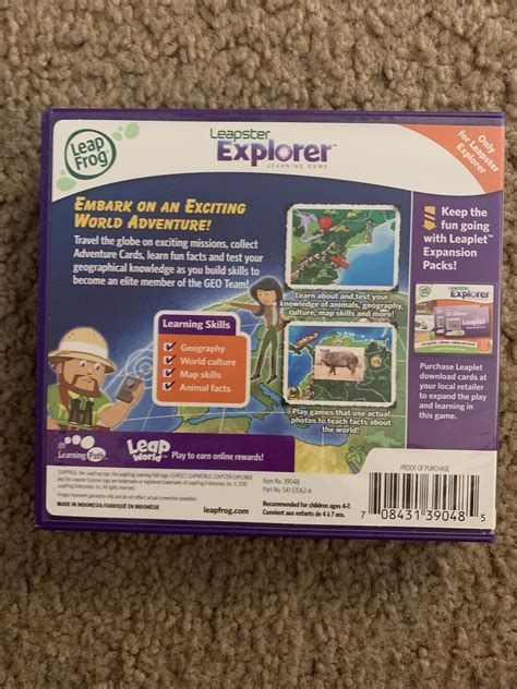 Leapfrog Leapster Explorer GLOBE EARTH ADVENTURES Learning Game, 4-7 ...