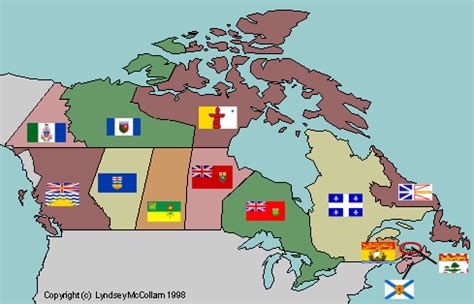 Provinces Canada Flag Map - Canada all provinces territories flag on ...