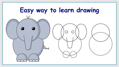 Elephant Drawing Easy Step By Step How To Draw An Elephant For Kids ...